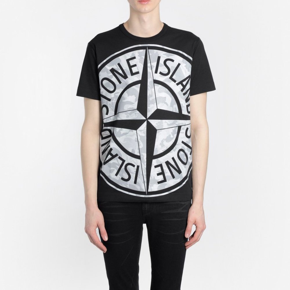 STONE ISLAND- black big loom tee- Size M